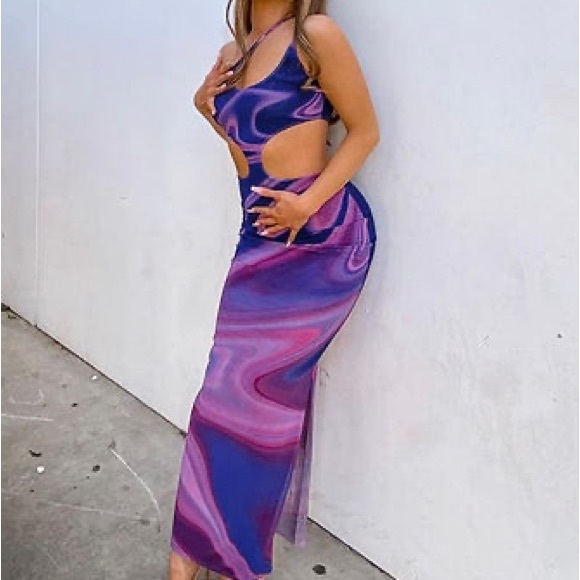 NWT Farai London X REVOLVE pink purple one shoulder maxi dress - Picture 2 of 5